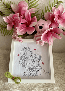 Stickdatei Mama und Mädchen Set 926/3 Outline - Sewando
