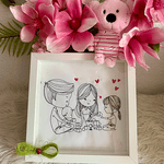 Stickdatei Doodle Familie 1 Mama Papa Baby Set 926/1 Outline - Sewando