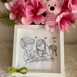 Stickdatei Doodle Familie 1 Mama Papa Baby Set 926/1 Outline - Sewando