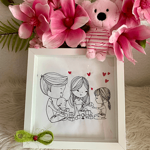 Stickdatei Doodle Familie 1 Mama Papa Baby Set 926/1 Outline - Sewando