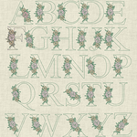Stickdatei Monogramm mit Blumen Schrift ca. 90mm Set 928 - Sewando