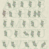 Stickdatei Monogramm mit Blumen Schrift ca. 90mm Set 928 - Sewando