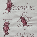 Stickdatei Monogramm mit Blumen Schrift ca. 90mm Set 928 - Sewando