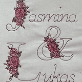 Stickdatei Monogramm mit Blumen Schrift ca. 90mm Set 928 - Sewando