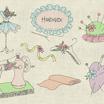 Stickdatei Cute Sewing Vintage Nähmaschine Set 933 - Sewando