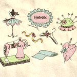 Stickdatei Cute Sewing Vintage Nähmaschine Set 933 - Sewando