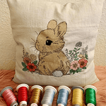 Stickdatei Hase mit Blumen Set 938 Doodle Lineare Art - Sewando