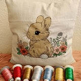 Stickdatei Hase mit Blumen Set 938 Doodle Lineare Art - Sewando