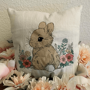 Stickdatei Hase mit Blumen Set 938 Doodle Lineare Art - Sewando