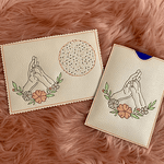 Stickdatei Hand und Pfote mit Blumen, Hund Set 939 Doodle Lineare Art - Sewando