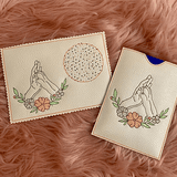 Stickdatei Hand und Pfote mit Blumen, Hund Set 939 Doodle Lineare Art - Sewando