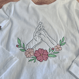 Stickdatei Hand und Pfote mit Blumen, Hund Set 939 Doodle Lineare Art - Sewando