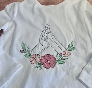 Stickdatei Hand und Pfote mit Blumen, Hund Set 939 Doodle Lineare Art - Sewando