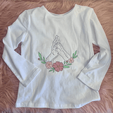 Stickdatei Hand und Pfote mit Blumen, Hund Set 939 Doodle Lineare Art - Sewando