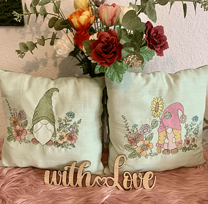 Stickdatei Wichtel Girl mit Blumen Set 940 Doodle Lineare Art - Sewando