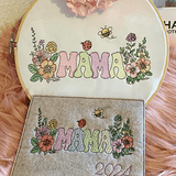 Stickdatei Mama mit Blumen Lineare Art Set 946 - Sewando