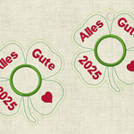 Stickdatei Silvester Kleeblatt Schwein mit Schoki Nase 10x10 Set 774 - Sewando