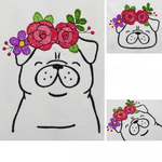 Stickdatei Cute Floral Pug - Sewando