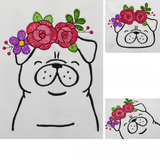 Stickdatei Cute Floral Pug - Sewando