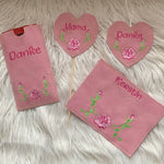 Stickdatei Mug Rug Blumen Schokihülle Muttertag Set 708 - Sewando