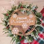 Plotter- Laserdatei Weihnachtskranz mit Schneeflocken - Sewando