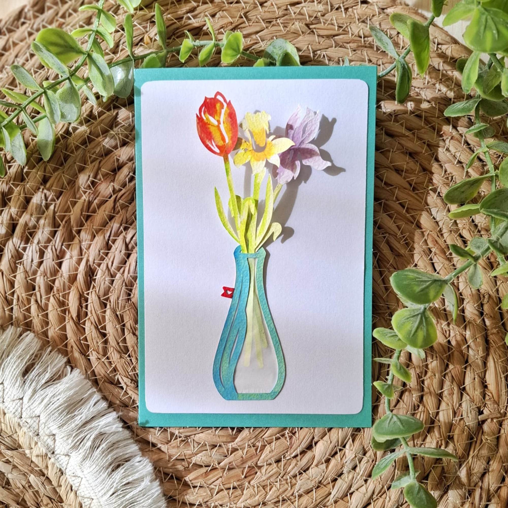 Plotterdatei Frühlingsboten Vase - Sewando