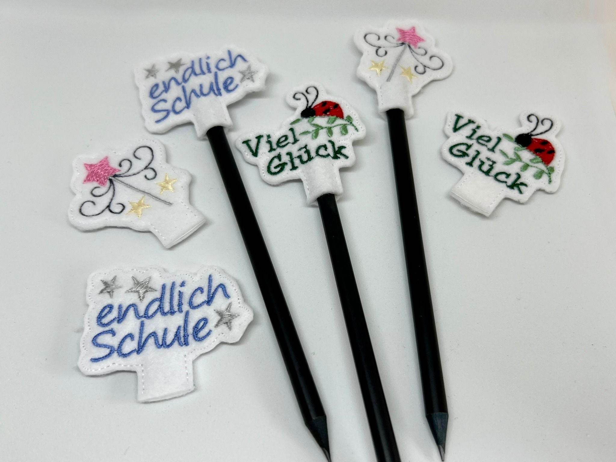 Stickdatei Topper Stiftetopper Schulanfang Motive - Sewando