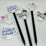 Stickdatei Topper Stiftetopper Schulanfang Motive - Sewando
