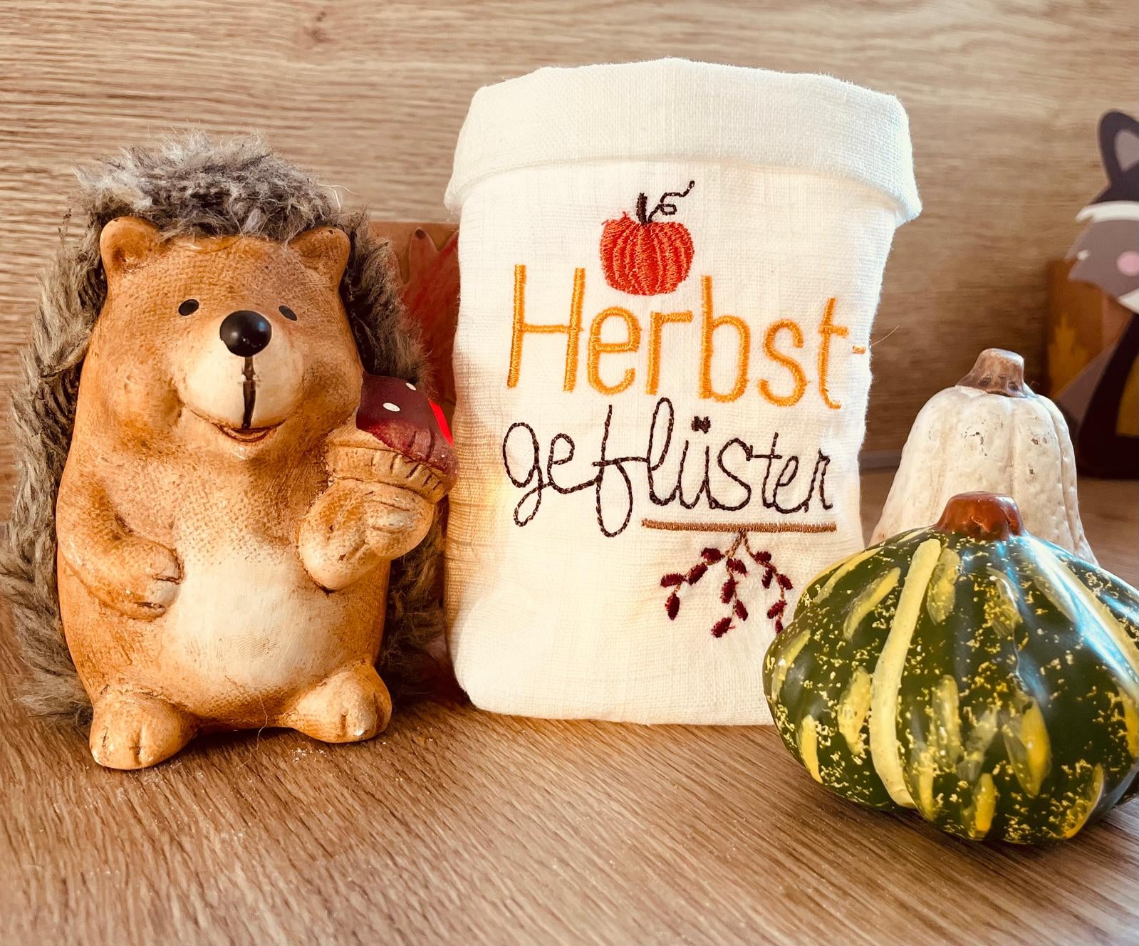 ITH Lichterbeutel Herbst 8 Motive Kürbis Laub Blätter Kastanie - Sewando