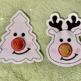 Stickdatei Schoko Nase Rentier und Tannenbaum Weihnachten