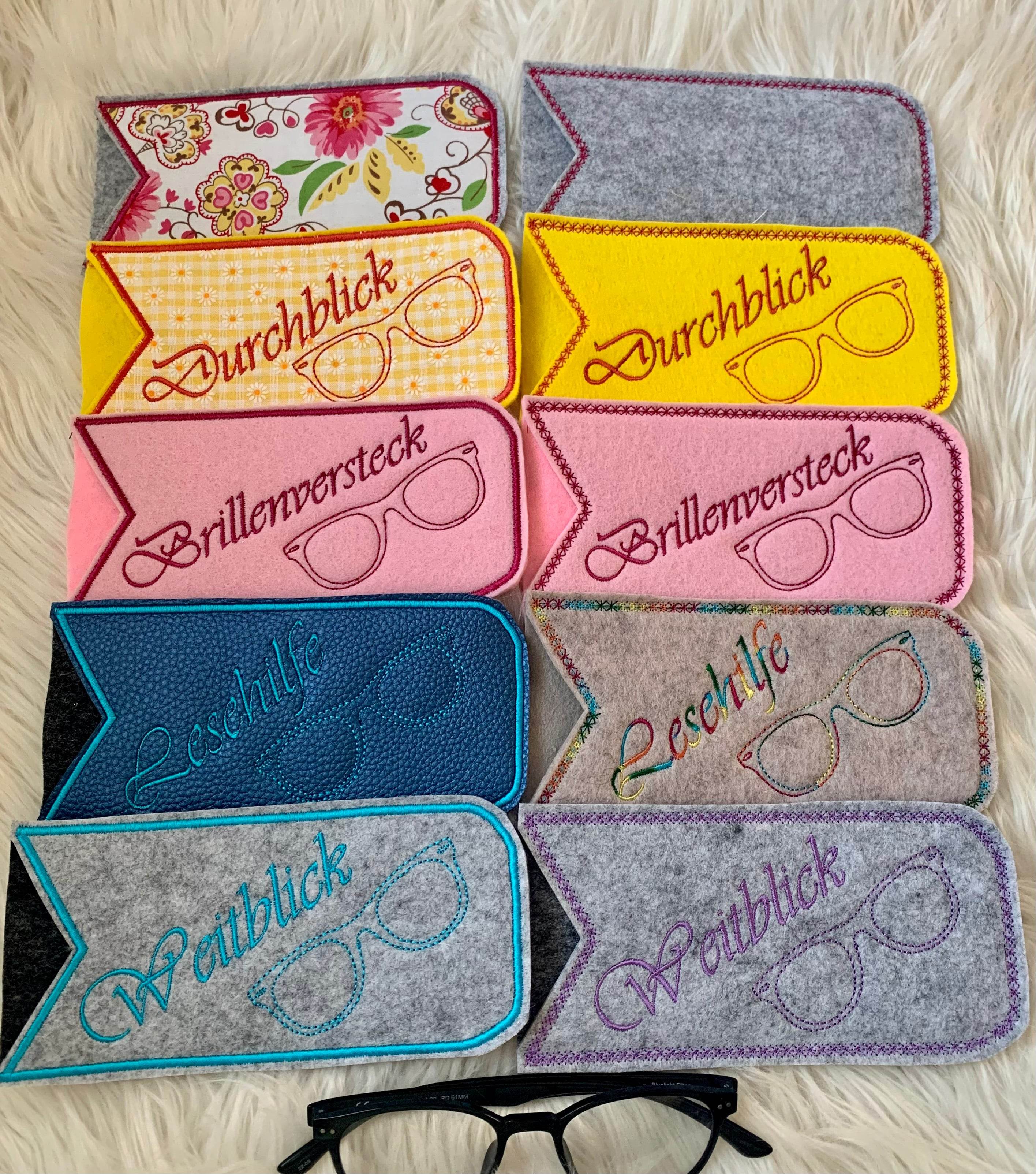 Stickdatei für Brillenhülle, Brillenetui Set 801 - Sewando