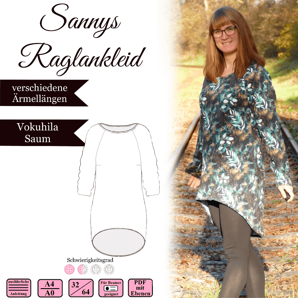 Sannys Raglankleid – Gr 32-64 – EBook und Nähanleitung - Sewando