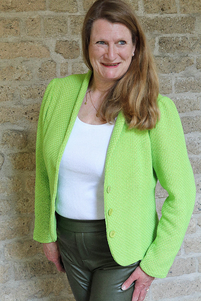 Blazer-02 mit Schalkragen und Puffärmeln - Sewando