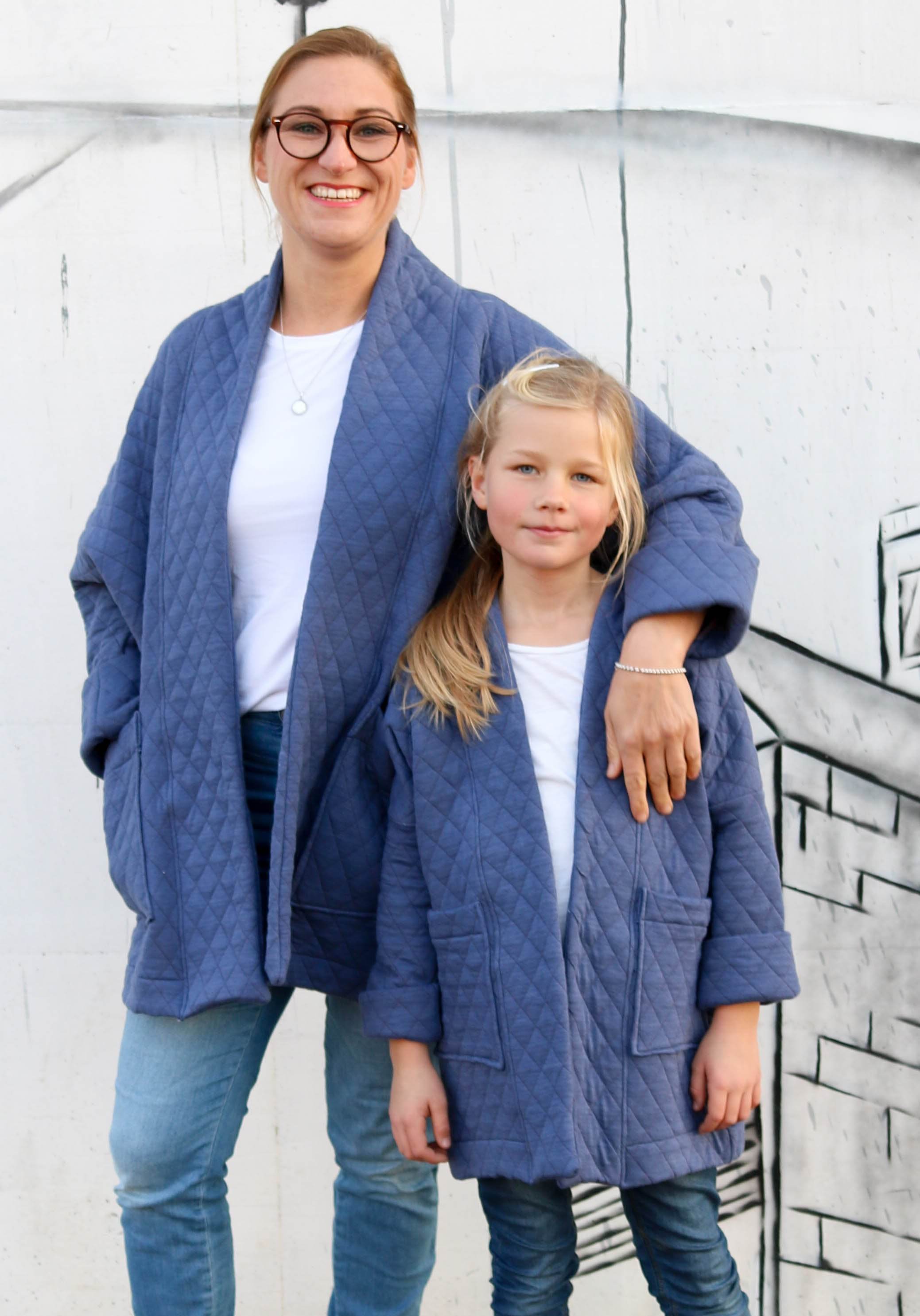 Kimono-Jacket Girls Schnittmuster / oversized Jacke in 3 Längen Gr. 92-164 : - Sewando
