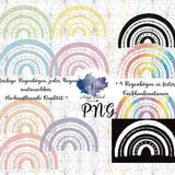 Digiset „Rainbow“ bunt! Digipaper, Digistamps - Sewando