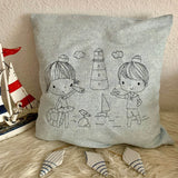 Stickdatei Maritim Junge und Mädchen mit Leuchtturm Set 916 - Sewando
