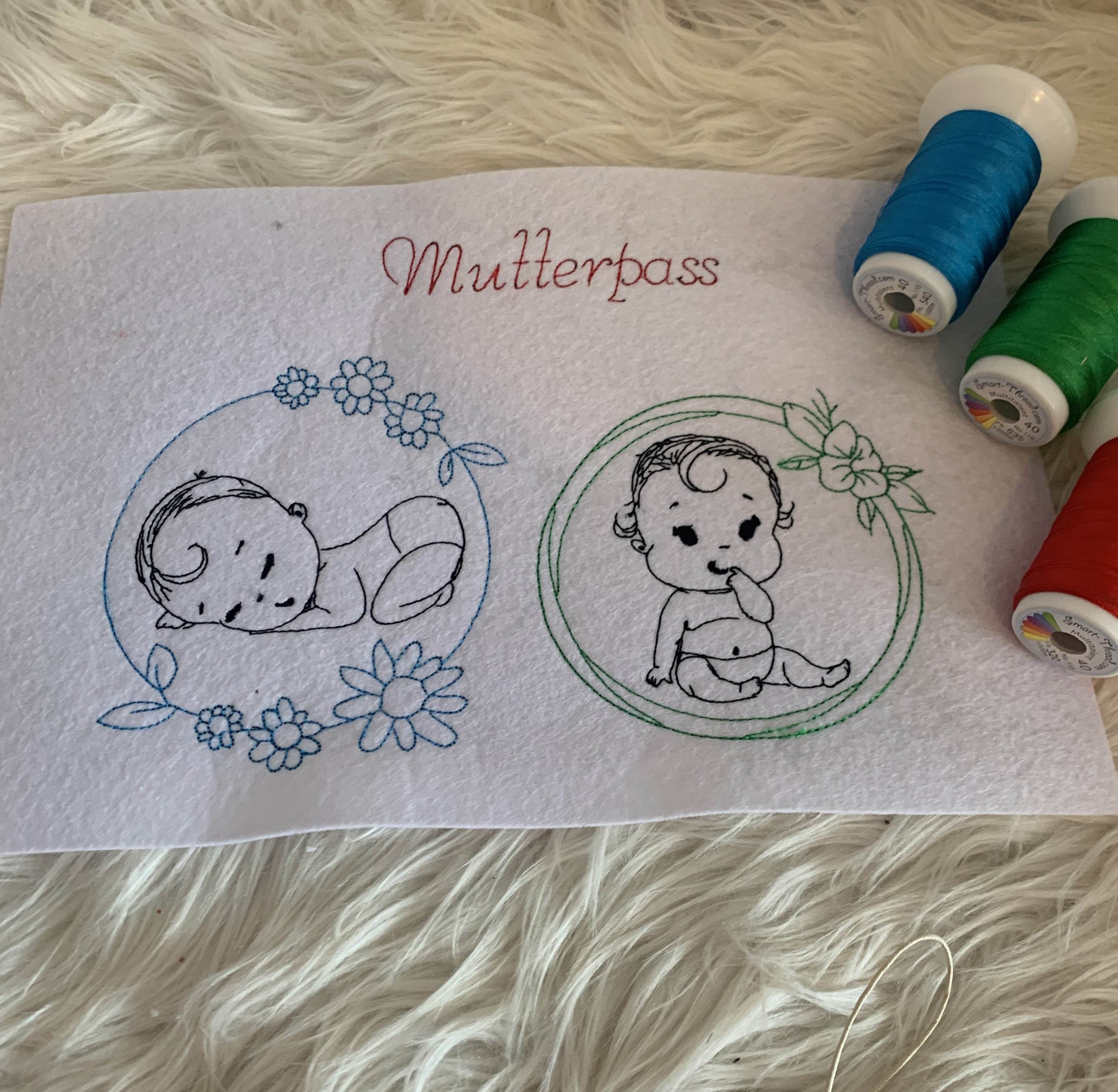 Stickdatei Mutterpass Doodle Set 924 - Sewando