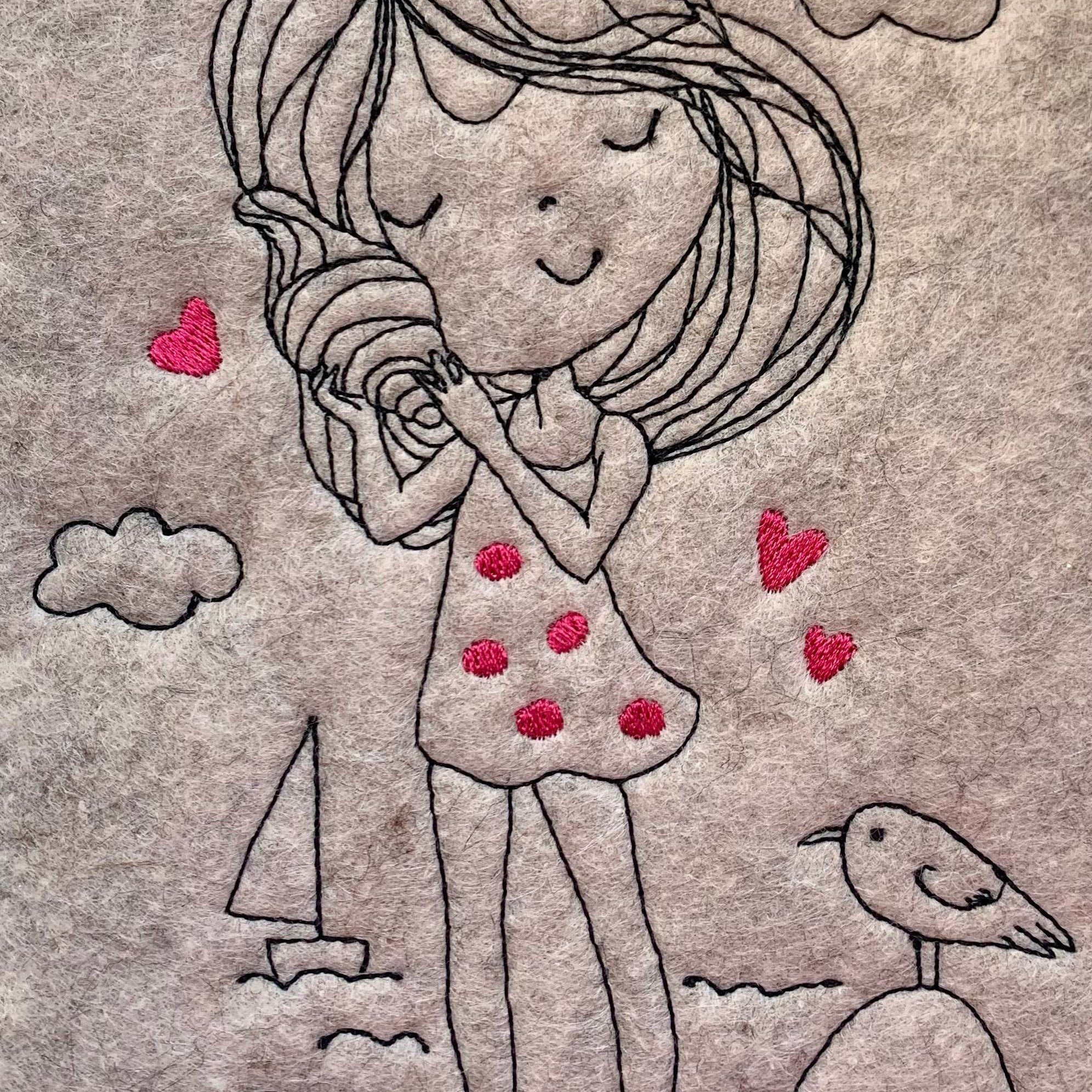Stickdatei Meerjungfrau und Mädchen Einzelmotive Set 916 - Sewando