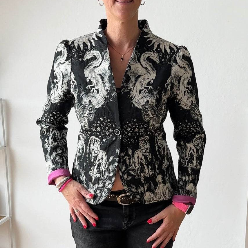 Blazer-02 mit Schalkragen und Puffärmeln - Sewando
