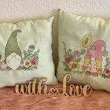 Stickdatei Wichtel Boy und Girl mit Blumen Set 940 Maschinenstickerei  Doodle Lineare Art