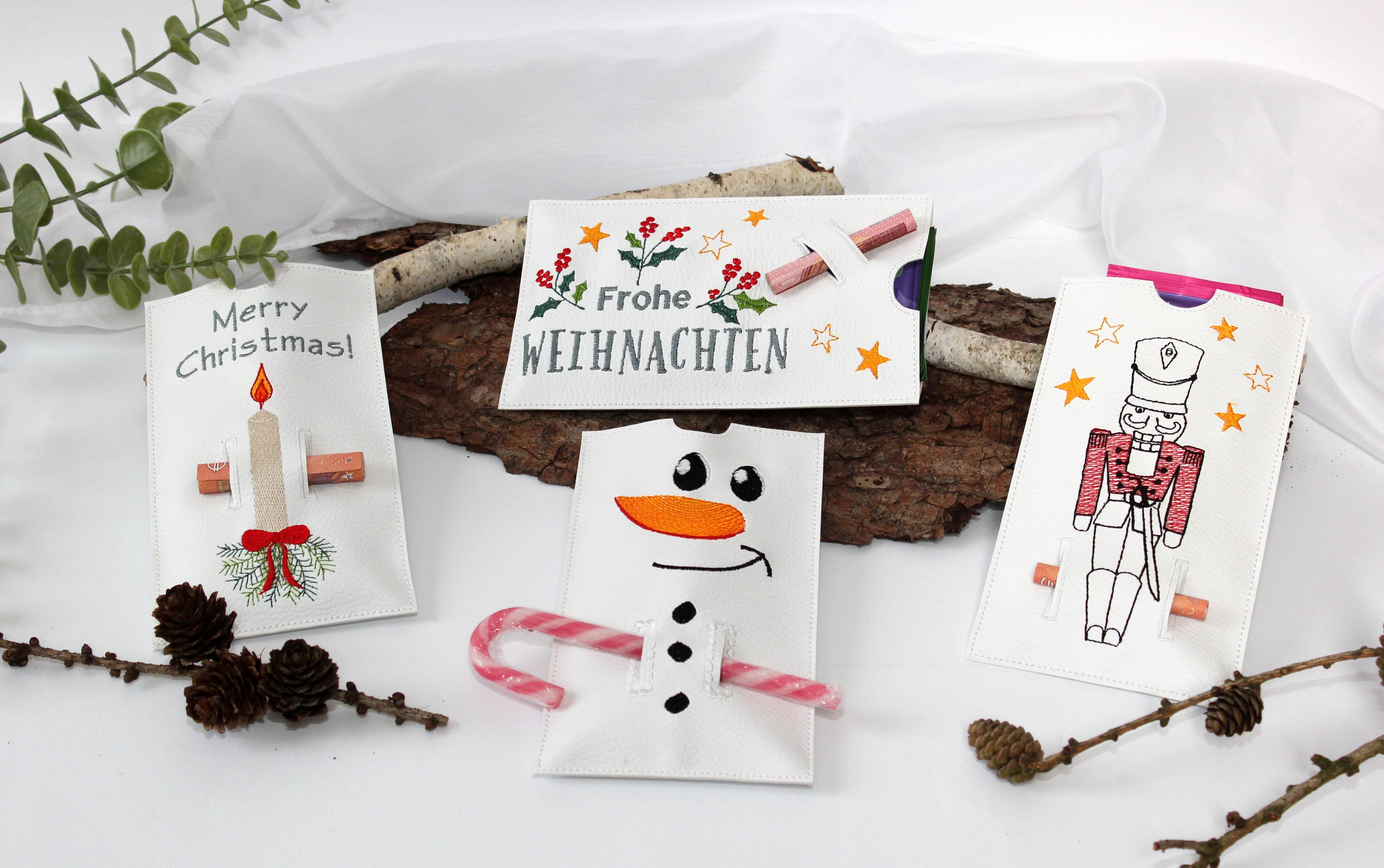 Stickdatei Schokohülle Weihnachten Geldgeschenk - Sewando