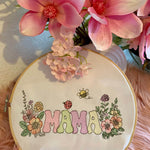 Stickdatei Mama mit Blumen Lineare Art Set 946 - Sewando