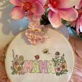 Stickdatei Mama mit Blumen Lineare Art Set 946 - Sewando