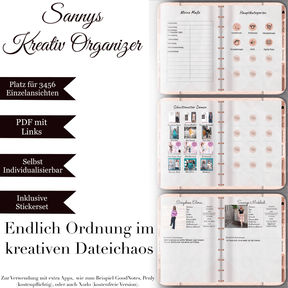Sannys Kreativ Organizer - Digitaler Planer - Sewando