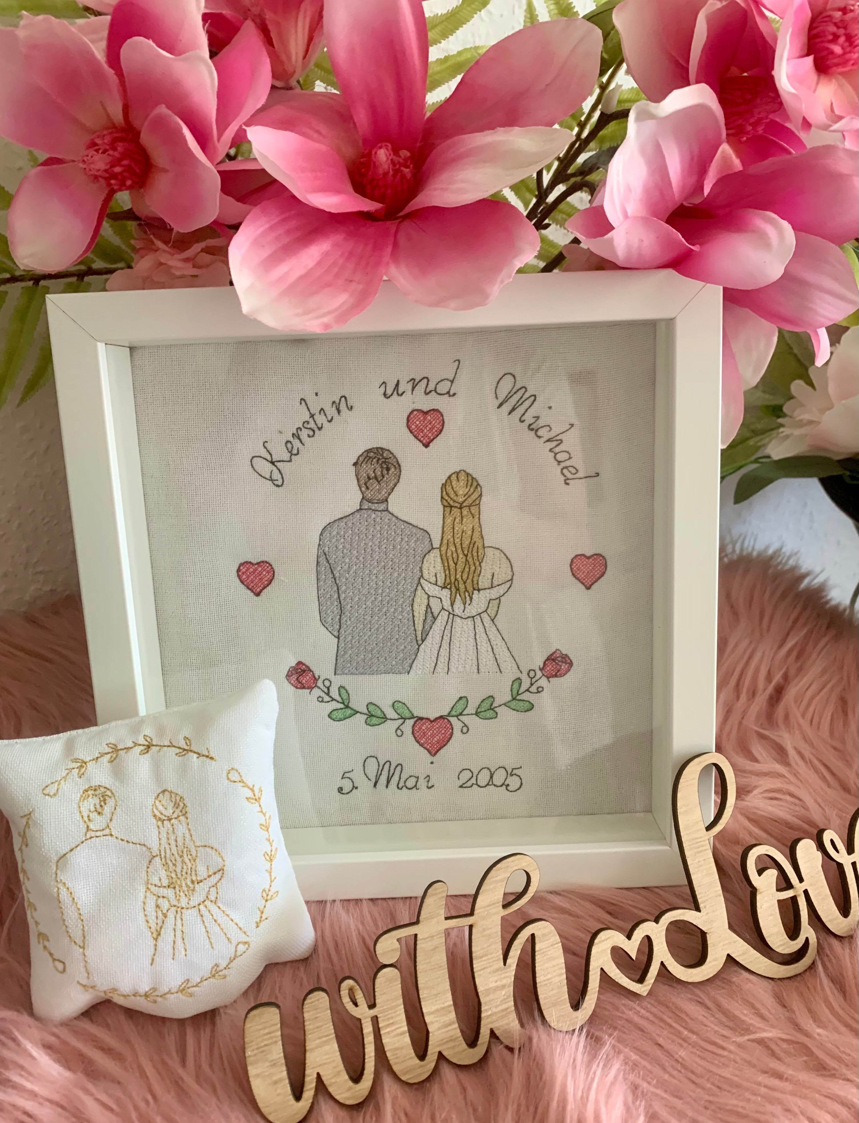 Stickdatei Hochzeit Brautpaar Line Art Set 949 - Sewando