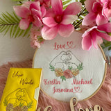 Stickdatei Hände mit Blumen Line Art Outline Redwork Familie Set 950 - Sewando