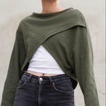 Schnittmuster Kurzer überkreuzter Pulli NORA - Gr. 32 - 46 - Sewando