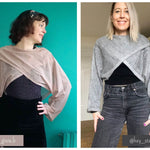 Schnittmuster Kurzer überkreuzter Pulli NORA - Gr. 32 - 46 - Sewando