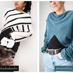 Schnittmuster Kurzer überkreuzter Pulli NORA - Gr. 32 - 46 - Sewando