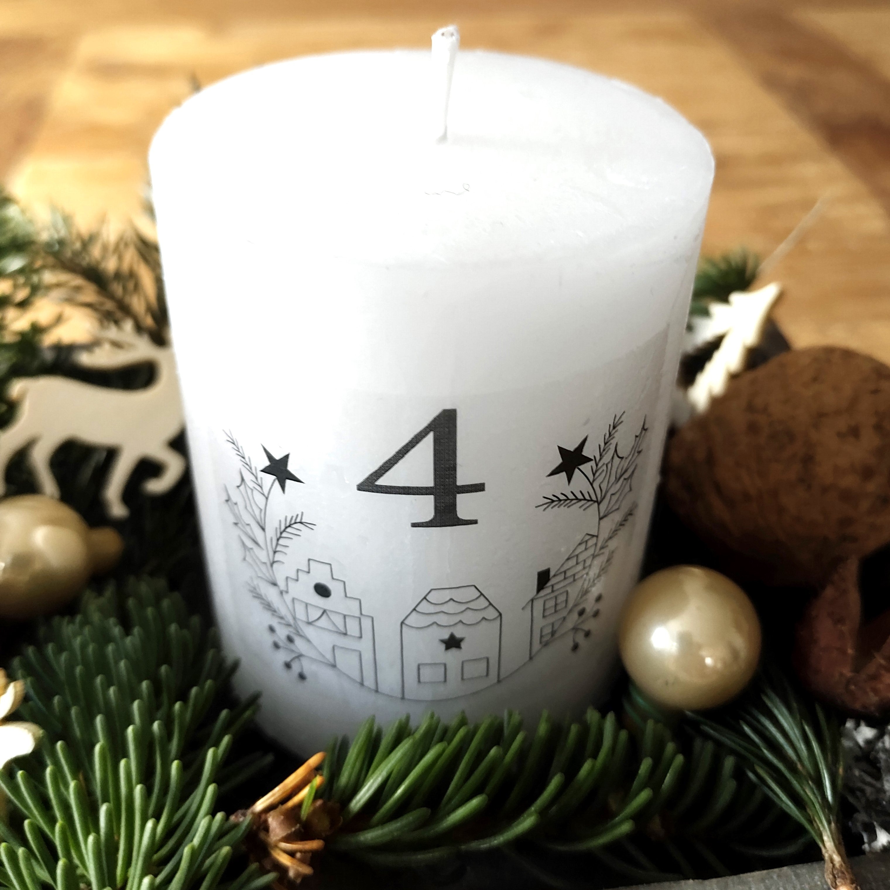 Vorlage für Kerzentattoo Weihnachten pdf Advent Kerzensticker für Wasserschiebefolie - Sewando